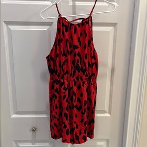(5/$30 deal) 
Red and Black Animal Print romper